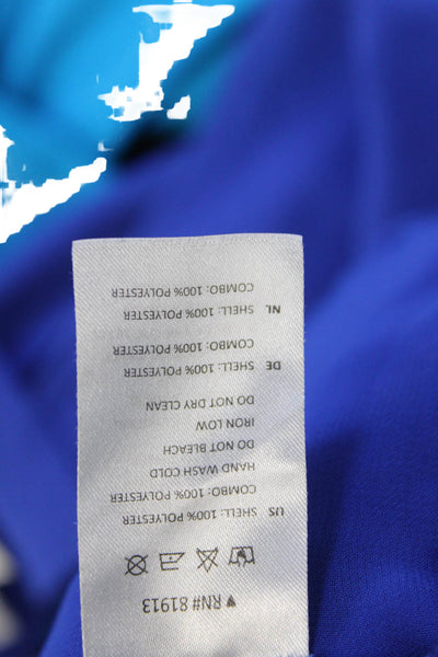 Cooper & Ella Women Blue Solid Polyester Round Neck Tank Size S