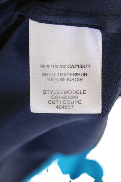 Joie Women Silk V-Neck Camisole Dark Blue Solid Sleeveless Size S