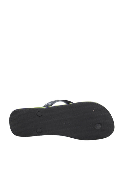 Havaianas Womens Textured Thong Strap Flip Flops Black Size 11