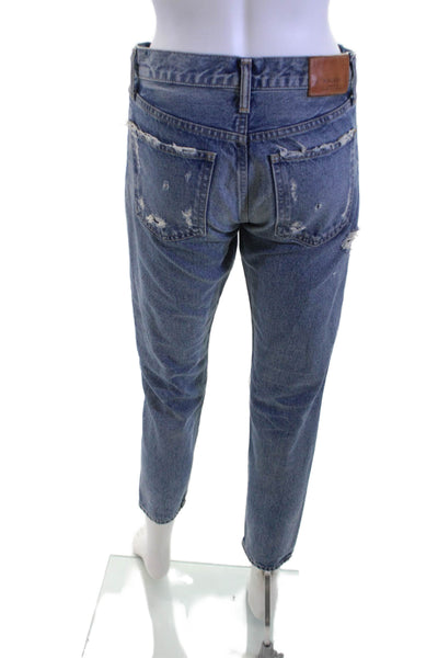 Moussy Women Boyfriend Cropped Blue Mid Rise Jeans Size 25