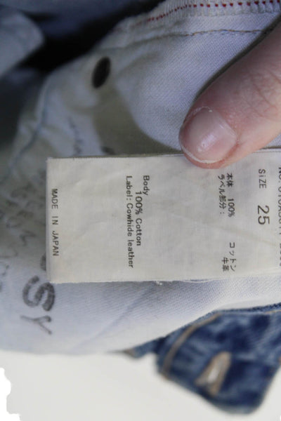 Moussy Women Boyfriend Cropped Blue Mid Rise Jeans Size 25