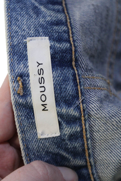 Moussy Women Boyfriend Cropped Blue Mid Rise Jeans Size 25