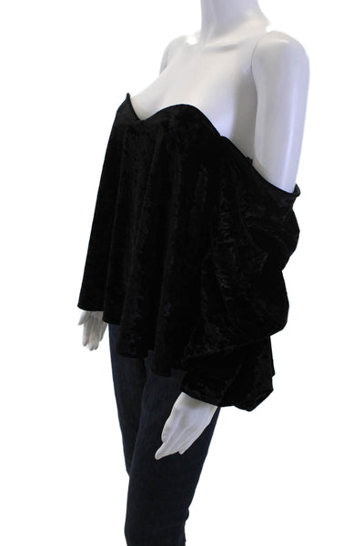 Caroline Constas Women Black Long Sleeve Solid Blouse Polyester Spandex Size XS
