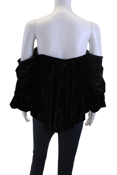 Caroline Constas Women Black Long Sleeve Solid Blouse Polyester Spandex Size XS