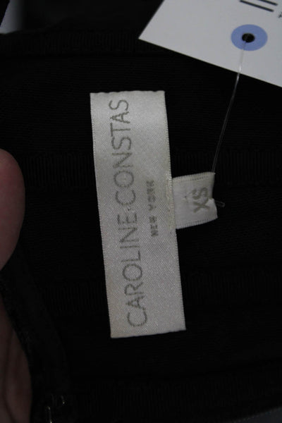 Caroline Constas Women Black Long Sleeve Solid Blouse Polyester Spandex Size XS