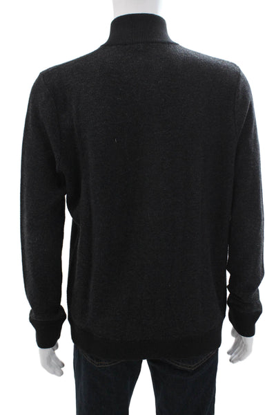 Michael Kors, Mens Black Full Zip Cardigan High Neck Long Sleeve Size L