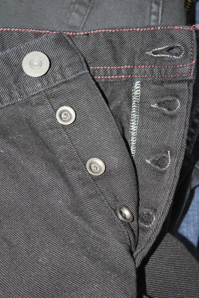 Citizens of Humanity Men Straight Cropped Jeans Black Button Fly Size 36