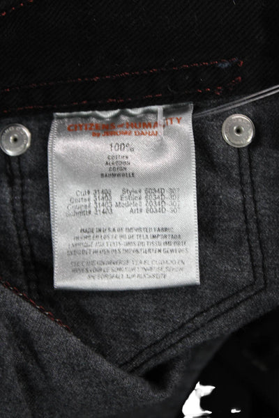 Citizens of Humanity Men Straight Cropped Jeans Black Button Fly Size 36