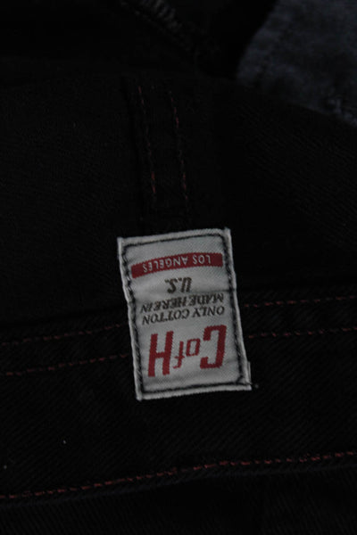 Citizens of Humanity Men Straight Cropped Jeans Black Button Fly Size 36