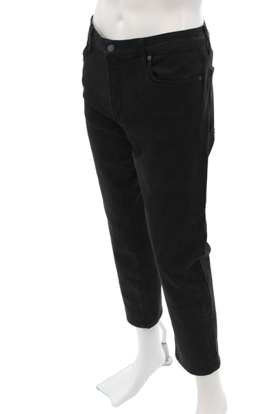 Citizens of Humanity Men Ankle Cropped Black Jeans Button Size 36