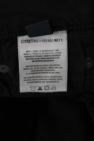 Citizens of Humanity Men Ankle Cropped Black Jeans Button Size 36