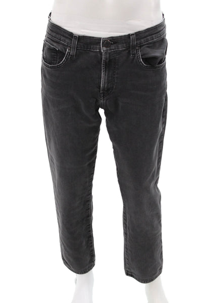J Brand Mens Skinny Cropped Jeans Dark Gray Button Fly Size 36