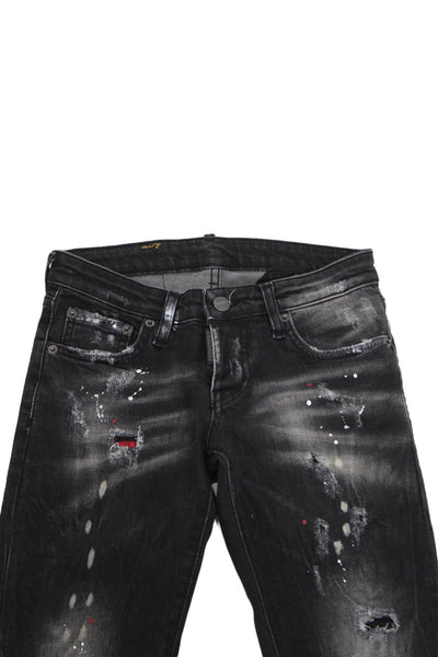 J Brand Mens Skinny Cropped Jeans Dark Gray Button Fly Size 36