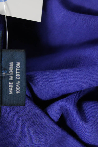 Ralph Lauren Womens Jersey V-Neck Long Sleeve Cotton Top Purple Size M