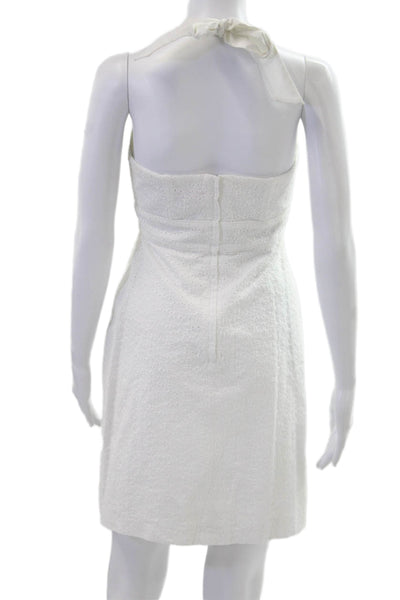 Lily Pulitzer Women A-Line Sundress White V-Neck Sleeveless Cotton Blend Size 4
