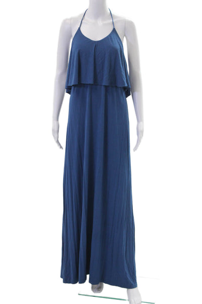 Tommy Bahama Women Petite Maxi Tank Dress Blue Sleeveless Long Size S