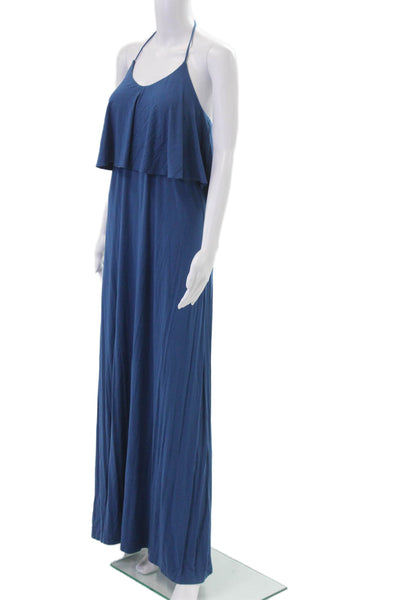 Tommy Bahama Women Petite Maxi Tank Dress Blue Sleeveless Long Size S