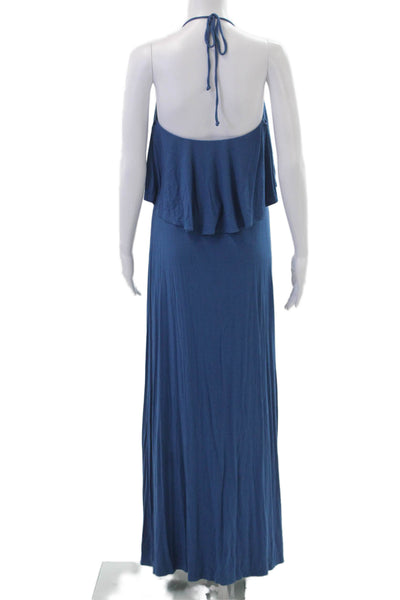 Tommy Bahama Women Petite Maxi Tank Dress Blue Sleeveless Long Size S