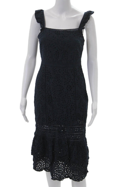 Banana Republic Women Dark Blue Cotton Sleeveless Sheath Sundress Size 2