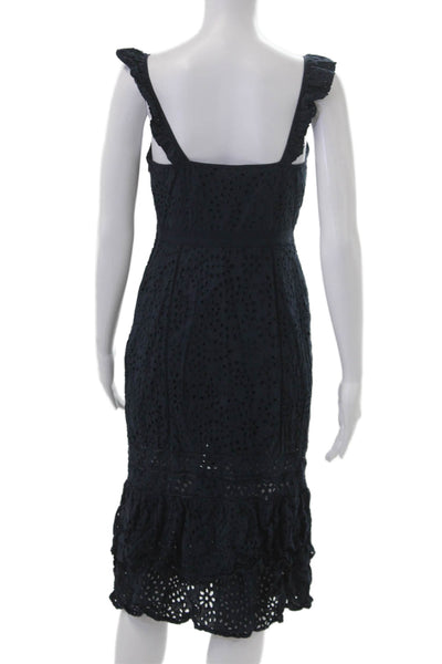 Banana Republic Women Dark Blue Cotton Sleeveless Sheath Sundress Size 2