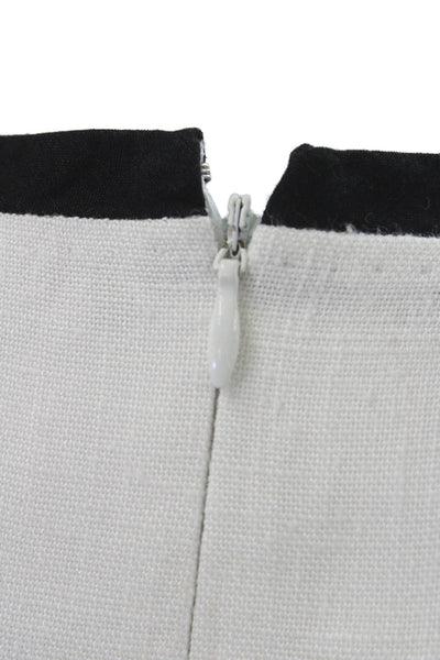 Elie Tahari Women Shift Dress White Sleeveless Round Neck Size 4