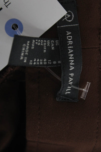 Adrianna Papell Women Ankle Dress Pants Brown Size 8