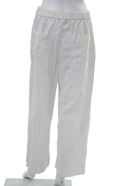 M.M. Lafleur, Women Cropped Striped White Pants Size 8