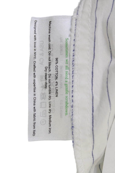 M.M. Lafleur, Women Cropped Striped White Pants Size 8