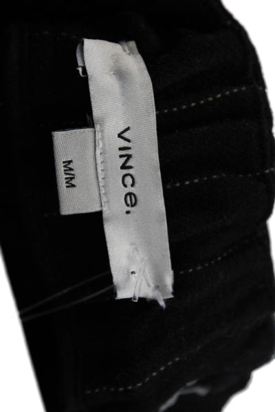 Vince Unisex Ankle Cropped Dress Pants Black Striped Drawstring Size M