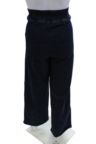 Frame Womens Cropped Dark Blue Mid-Rise Pants Size 2
