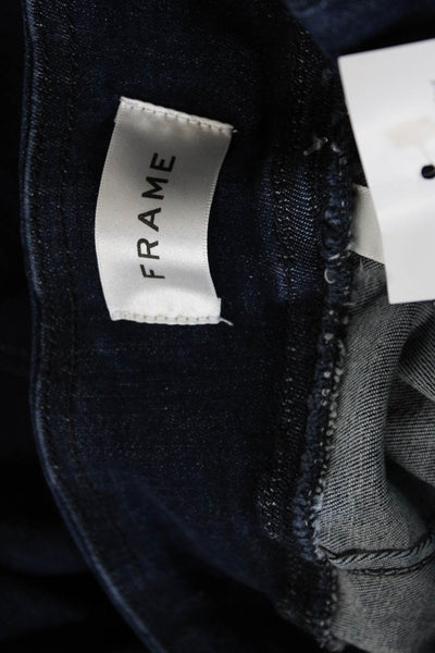 Frame Womens Cropped Dark Blue Mid-Rise Pants Size 2