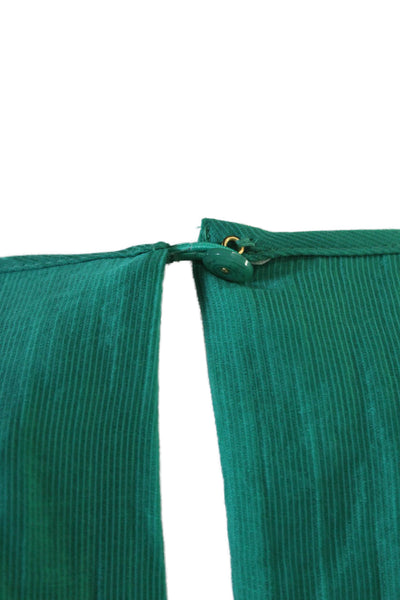 Trina Turk Women Green Shift Dress Long Sleeve Knee-Length Size S
