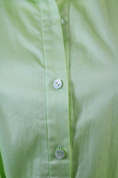 Trina Turk Women Shirt Dress Green Collared Short Sleeve Button Size S