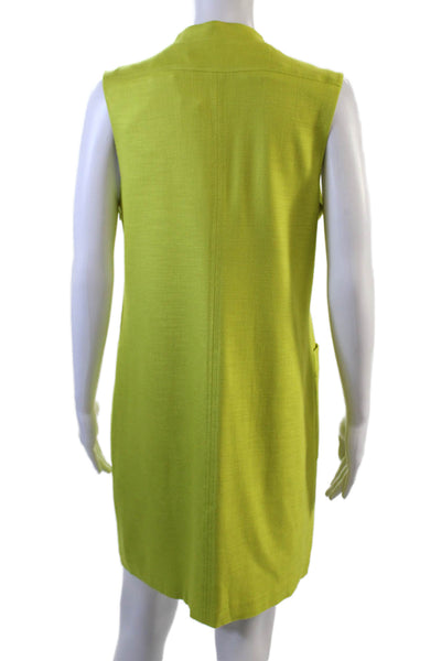 Trina Turk Women Shift Dress Green V-Neck Sleeveless Zip Size 8