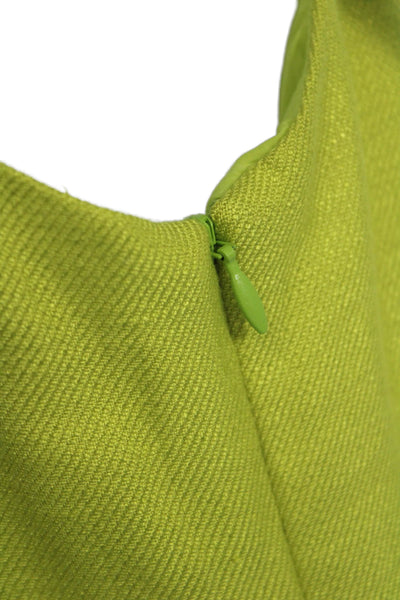 Trina Turk Women Shift Dress Green V-Neck Sleeveless Zip Size 8