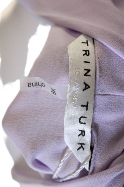 Trina Turk Womens Blouson Dress Purple Knee-Length Size XS