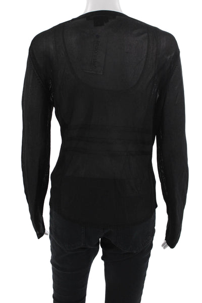 Etcetera Women Cardigan Black V-Neck Button Long Sleeve Viscose Size L