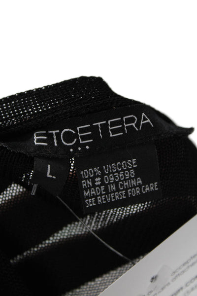 Etcetera Women Cardigan Black V-Neck Button Long Sleeve Viscose Size L