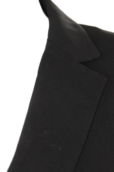 Club Monaco Women Black Wool Blend Blazer Collared Button Classic Size 8