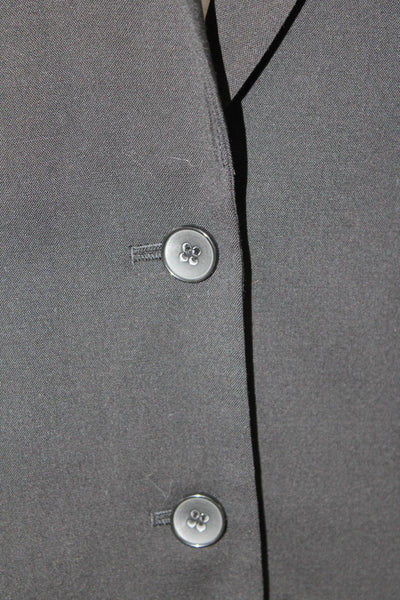 Club Monaco Women Black Wool Blend Blazer Collared Button Classic Size 8
