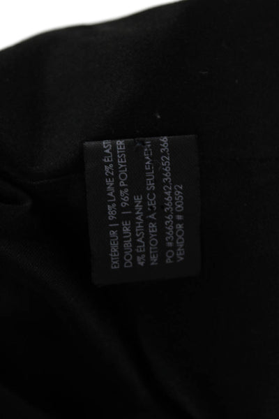 Club Monaco Women Black Wool Blend Blazer Collared Button Classic Size 8