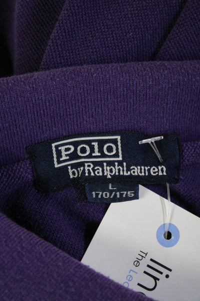 Polo Ralph Lauren Mens Purple Polo Shirt Collared Short Sleeve Size L
