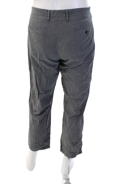 J Crew Men Cropped Ankle Pants Gray Button Cotton Size 34