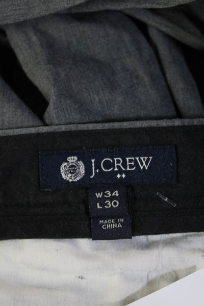 J Crew Men Cropped Ankle Pants Gray Button Cotton Size 34