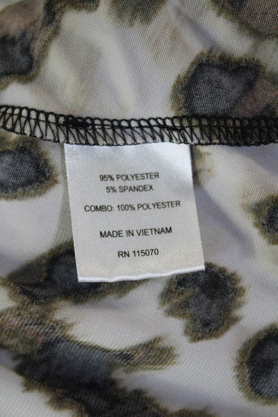Nina Leonard Womens Tunic Animal Print Beige Maternity Size L