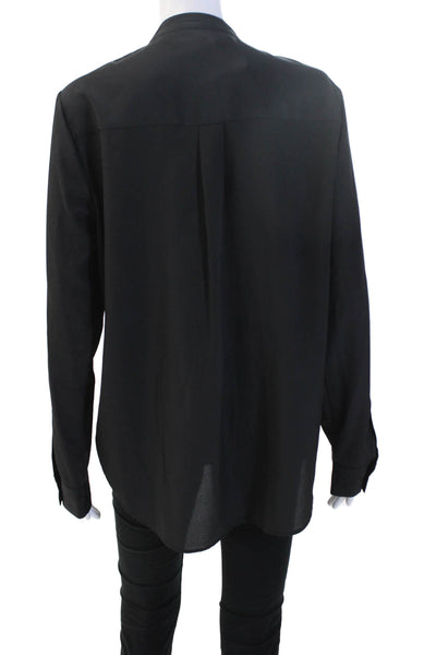 Michael Michael Kors Women Mock Neck Long Sleeve Blouse Black Size L
