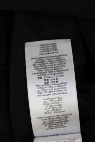 Michael Michael Kors Women Mock Neck Long Sleeve Blouse Black Size L