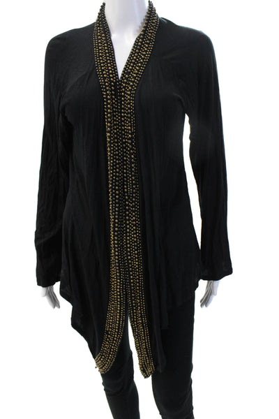 Alfani Women Tunic V-Neck Long Sleeve Black Modal Supima Cotton Size XL