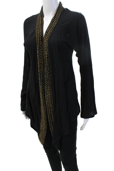 Alfani Women Tunic V-Neck Long Sleeve Black Modal Supima Cotton Size XL