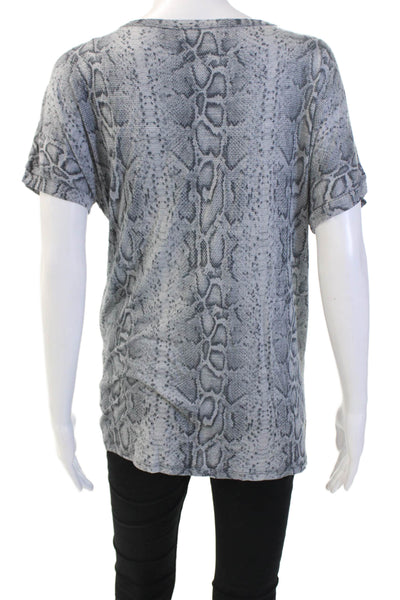 Michael Michael Kors Women Tunic Short Sleeve Gray Animal Print Size M
